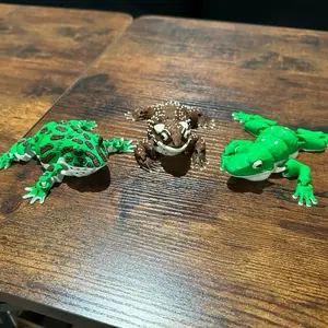 Unique Amphibian Companions Articulated American Toad, Pacman Frog & Tree Frog for Collectors Enthusiasts