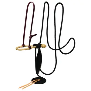 Weaver Leather Complete Mecate Set - Rawhide Bosal, 1/2" x 23' Black Braided Nylon Reins, 5/8" Leather Hanger