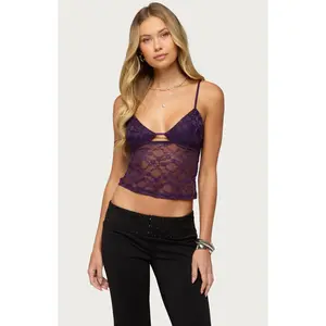 Edikted Women's Sheer Lace Cutout Tank Top