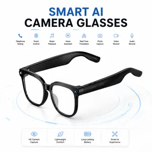 2026 New Smart AI Camera Glasses with Hd Camera, APP Control, Simple & Efficient, 290mAh Battery Ultra-Long Battery Life, One-Click AI Voice Assistant, Real-time translation, Hands-Free Calling,Suitable for Outdoor, Travel, Sunglasses included, best gift
