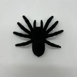 Flocked spiked spider terrifying realistic spider decoration
