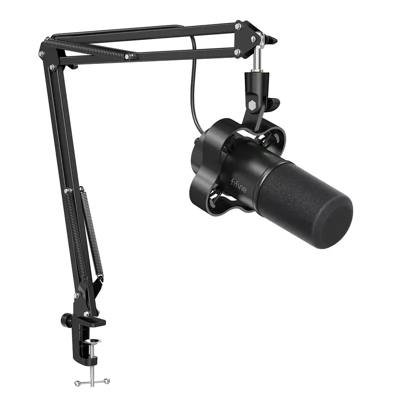 fifine K688 Neo Wired USB/XLR Dynamic Pro Podcast Microphone - Adjustable Content Creator Tool with Tap Mute, Headphones Jack Monitoring, Volume Control, 5±0.25V, USB-C End, 130dB Max SPL, for Gaming, PC, Mixer