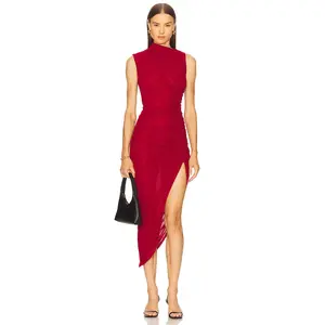 Camila Coelho Paulino Midi Dress in Oxblood