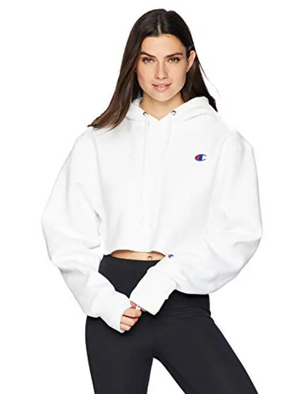 Champion Reverse Weave Crop Lady's Long-Sleeve Pullover Hoodie, Women's Active Sweatshirt Sports Top, Sweatshirts, Tops