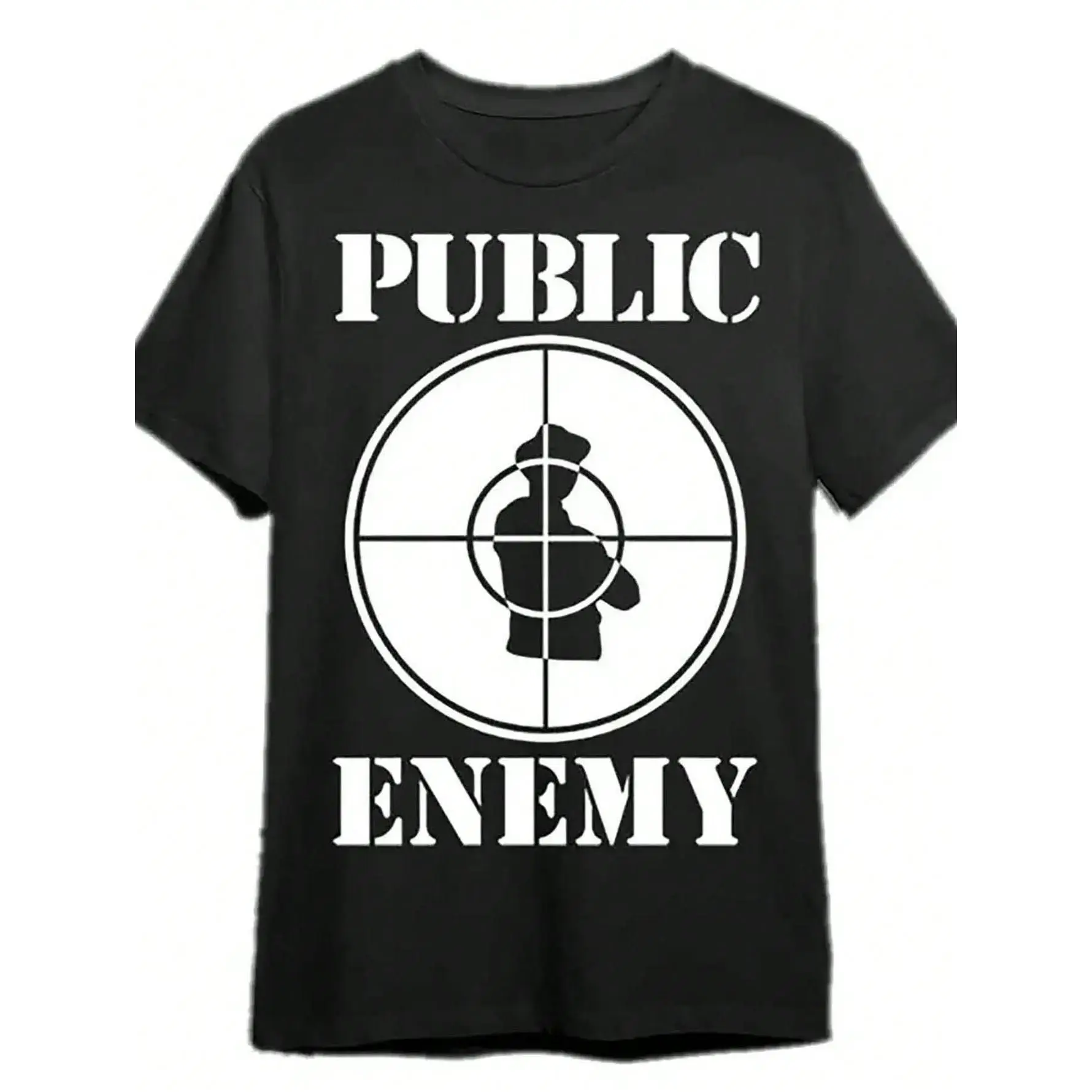 Public Enemy Logo Tee] Public Enemy Logo T-Shirt - Casual Cotton Short Sleeve Tee.Machine Washable.PLUS SIZE - Black graphic tees men crop tops summer outfits for men summer tops T-Shirt