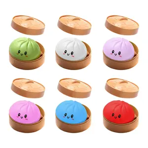 Cute Bun Squishy Toy – Soft Slow Rebound Simulated Steamed Bread, Portable Non-Sticky Squeeze Ball for Stress Relief, Funny Little Desk Decor for Office Home, Anxiety Fidget Gift