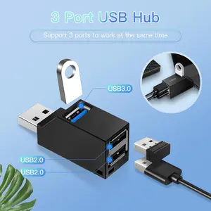 USB 3.0 Hub, 3-Port High Speed Splitter, Multiple USB Port, Plug and Play USB Hub for MacBook, MAC Pro/Mini, iMac, Surface Pro, XPS, Notebook PC, USB Flash Drives, Mobile HDD