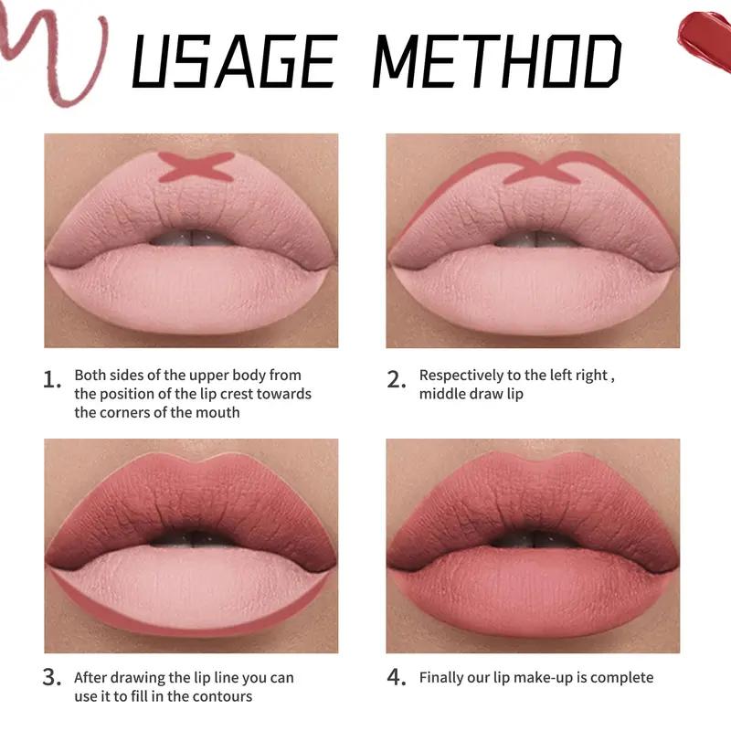 12-Colors Matte Lip Liner Set,Waterproof Long-lasting Pencil,Lipliner,Professional Lip Makeup Accessories for Women,Lip Product,Smooth Lip Kit,Lip Liner Pencils,Easy Coloring Lip Liner Pen for Daily Use