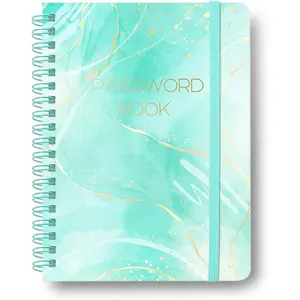 Password Book with Alphabetical Tabs - Spiral Password Notebook for Internet &  Login, Recording Website, Usernames, Passwords. Password Keeper for  or Office, 5.1 x 6.9 in-Blue