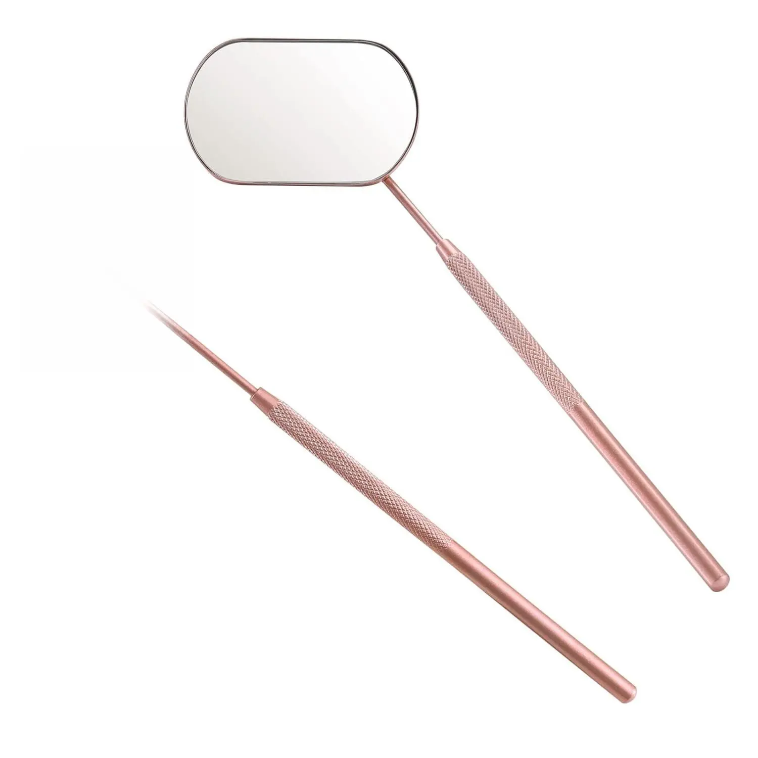 Lash Mirror for Technicians, Large View Stainless Steel Eyelash Extension Tool, 2.2-Inch Detachable Travel Hand Mirror, Rose Gold, Travel Hand Mirrors