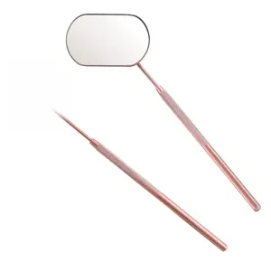 Lash Mirror, 2.2Inches Stainless Steel Makeup Eyelash Mirror, Eyelash Extensions Accessories Supplies, Lash Tech Must Haves (Rose Gold)