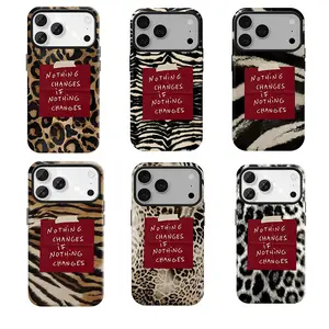 Leopard Print Slogan Phone Case is A Durable, Shock-absorbing, Glossy 2-in-1 Design, Compatible with iPhone 17, 16, 15, 14, 13, iphone 12, 11, and Samsung models.It Makes a Great Holiday Gift for friends or family.