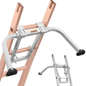 fathersdaygift VEVOR Ladder Stabilizer, Heavy Duty Steel Ladder Roof Hook, Ladder Stabilizer with Wing Span/Wall Extension Accessory, Stable Ladder Standoff Arms for Roof Gutter with Anti-Slip Rubber Feet
