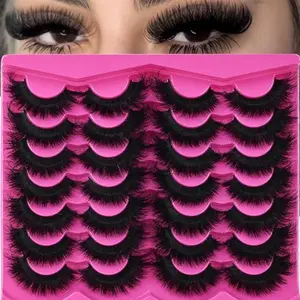 Mink Lashes Thick Lashes False Eyelashes Strip Volume Fake Eyelashes Dramatic 20MM Long Faux Soft Lashes 14 Pairs