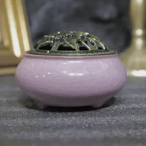 Ceramic Incense Burner  Crack Ceramic pattern, 1 count ceramic incense holder,creative home decoration,home fragrance accessories (without incense)