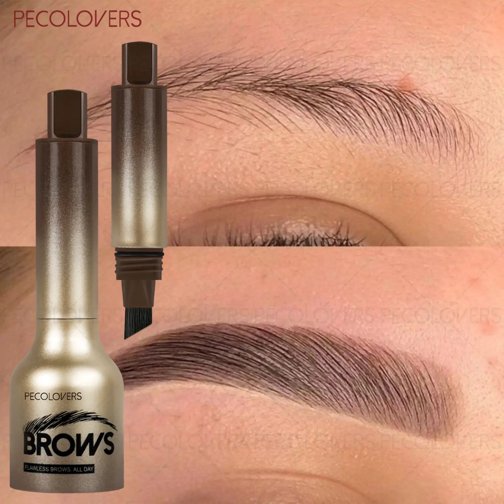 1 Pcs Travel Size Eyebrow Powder with Angled Brush, Waterproof Non-Caking Blendable, Quick Makeup for Daily Commute, Soft Mist Eyebrow Look, Ultra-Fine Pigmented Blendable, Beginner-Friendly, Natural Brow Look, Eyebrow Pen, Precisely Sculpted Brows