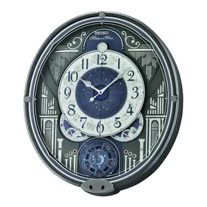 Seiko QXM393NRH “Galaxy Constellations” Astrology-Themed Melodies in Motion Moving Dial Musical Wall Clock with Luminous Dial & 12 Songs