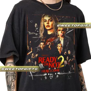 [Sale Up To 45%] Limited Ready Or Not 2 Movie T-Shirt Here I Come, Vintage Horror Graphic Tee, Unisex Shirt