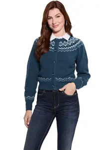 GUESS Female Crop Wool-Blend Cardigan