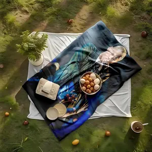 1 piece Eminem's passionate moments during live performances themed flannel blanket - Modern-style flannel blanket, suitable for sofas and beds, all-season use, super soft and comfortable, digital printing, 100% polyester material, machine