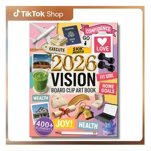 2026 Vision Board Clipart Book Book for Women: Aesthetic Vision Board Clip Art & Manifestation Magazine with Inspiring Quotes, Images & Goal Setting ... Self Growth (Vision Board Supplies for Women) --  Maya Zen  - Paperback