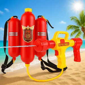 【Quick delivey】 Kids Firefighter Water Gun Backpack Set - Outdoor Summer Splash Toys for Beach, Pool & Park Play, Adjustable Water Blaster with Backpack, Safe Durable Water Shooting Fun for Boys Girls
