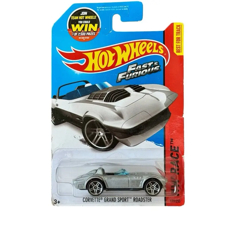 Hot Wheels 1:64 Scale Diecast Metal Corvette Grand Sport Roadster Car Toy, Fast & Furious Movie Magic Collectible Model Car