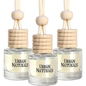Urban Naturals Car Air Freshener Diffuser 3 Pack - Tropical Escape Essentials Scent, 45+ Days Long Lasting Fragrance, Made in USA, Glass & Wood, Hanging Design + Vent Cip, Easy to Use