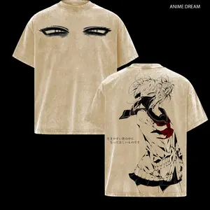 Himiko Toga My Hero Academia Anime Double Printed Vintage Washed Tee Unisex Oversize Anime Manga Washed Heavyweight Cotton T-shirt