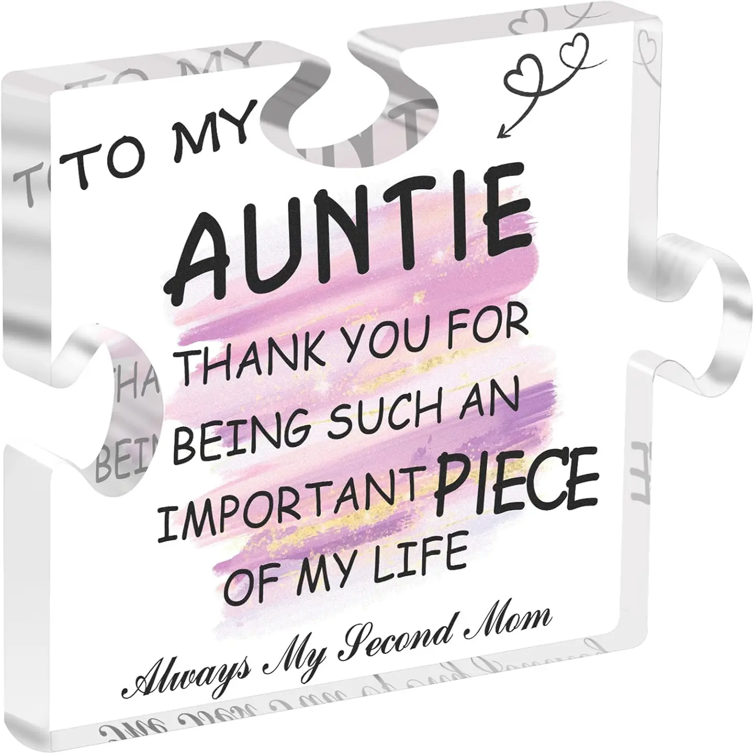 Aunt Gifts from Nephew, Niece - Auntie Gift Ideas for Christmas, Birthday, Mothers Day, Auntie Acrylic Plaque Sign Desk Decorations