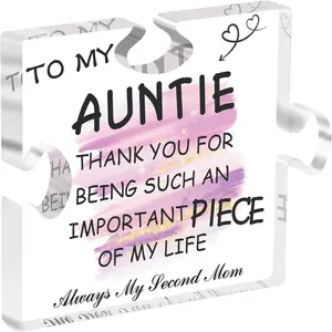 Aunt Gifts from Nephew, Niece - Auntie Gift Ideas for Christmas, Birthday, Mothers Day, Auntie Acrylic Plaque Sign Desk Decorations