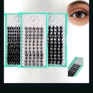 Infinity Lash DIY Lash Trio Clusters Trays for Eyelash Extensions - 3 Trays for Extensions D curl 10 - 16mm Mixed Length