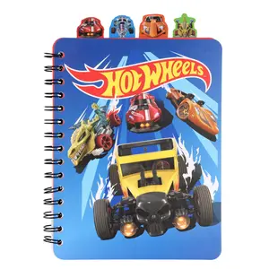 Hot Wheels 4-Tab Spiral Notebook With 160 Dotted Sheets | 6 x 9 Inches