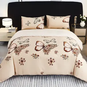 This 3-piece butterfly and floral print duvet cover set, Boho bed set (1 duvet cover + 2 pillowcases) is a bedding product suitable for bedrooms/dormitories, it features a washed and brushed finish, making it soft, comfortable, skin-friendly