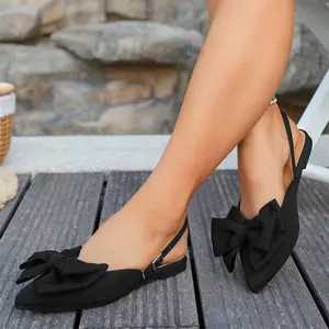 Womens Adjustable Ankle Strap Slingback Flats Pointed Toe Casual Dress Shoes Comfortable Walking Sandals for Women