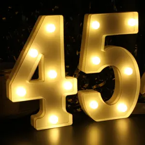 8.26 inches 45th Birthday Decorations for Women Men, Light Up Number 45 Centerpieces Table Sign, 45 Years Old Birthday Party Supplies