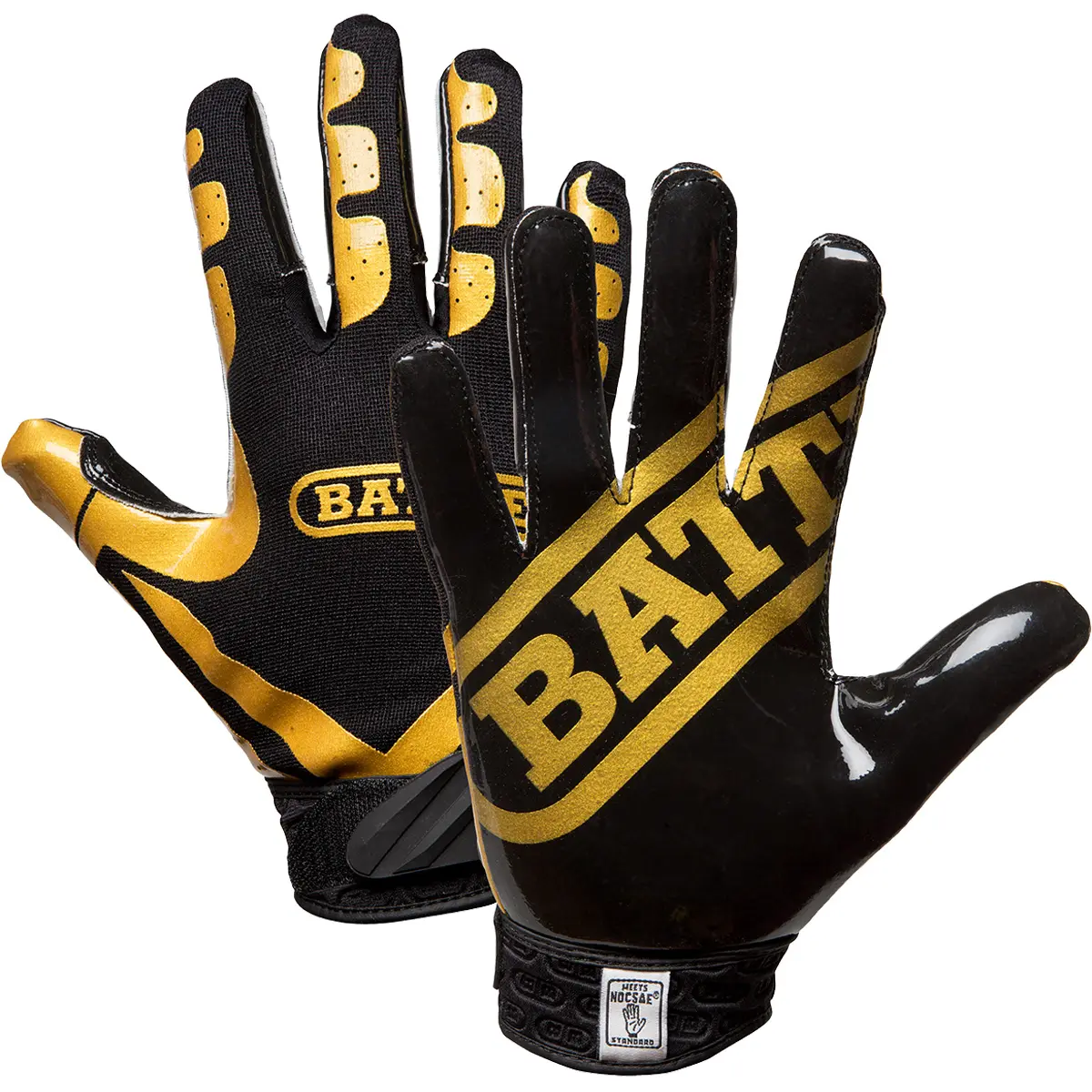 Battle Receivers Double Threat Football Gloves - Gold/Black