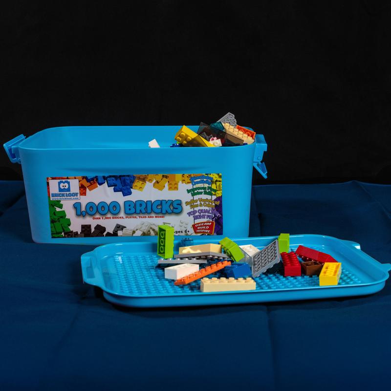 BRICK LOOT 1000 Bricks with Storage Bin - 100% Compatible with LEGO - 70 Bonus Bricks - Quality ABS Plastic - Great Variety of Colors & Sizes - Ideal for Building & Collection