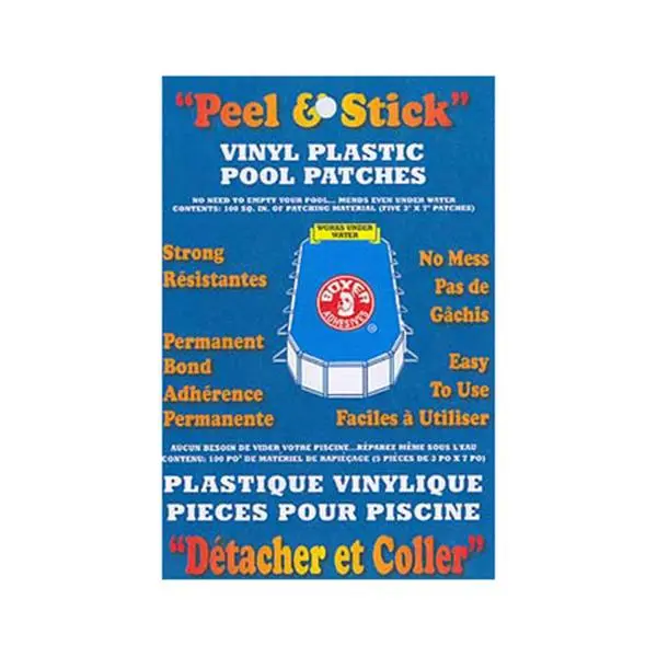 212 MAIN Peel & Stick Vinyl Plastic Pool Patch - 10x100 Sq. In., 5 Patches, Permanent Bond, Aquatic Fitness Equipment Pool Repair, Five Patches