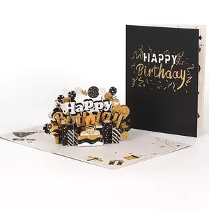 3D Pop Up Happy Birthday Greeting Card, Foldable Blessing Card with Envelope, Handwritten Card for Partner, Family Member, Friend, Sister and Birthday Anniversary Celebrations