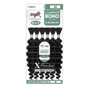 Outre Remi Human Hair Braids Mylk Boho Deep Bulk 14" 6X