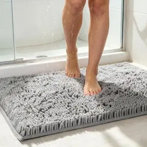 Chenille bathroom non-slip mat, highly absorbent and quick-drying, available in seven colors and multiple sizes; suitable for bathrooms/toilets, entryway mats, pet litter box mats; resists dirt and is easy to clean; a great gift for holidays; an essential