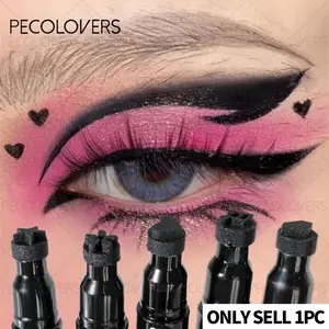1pc Double Head Moon Star Heart Flower Liquid Eyeliner Pen, Eye Makeup Pens Suitable for Daily Use, Parties, Weddings, Holidays, Waterproof Liquid Eyeliner