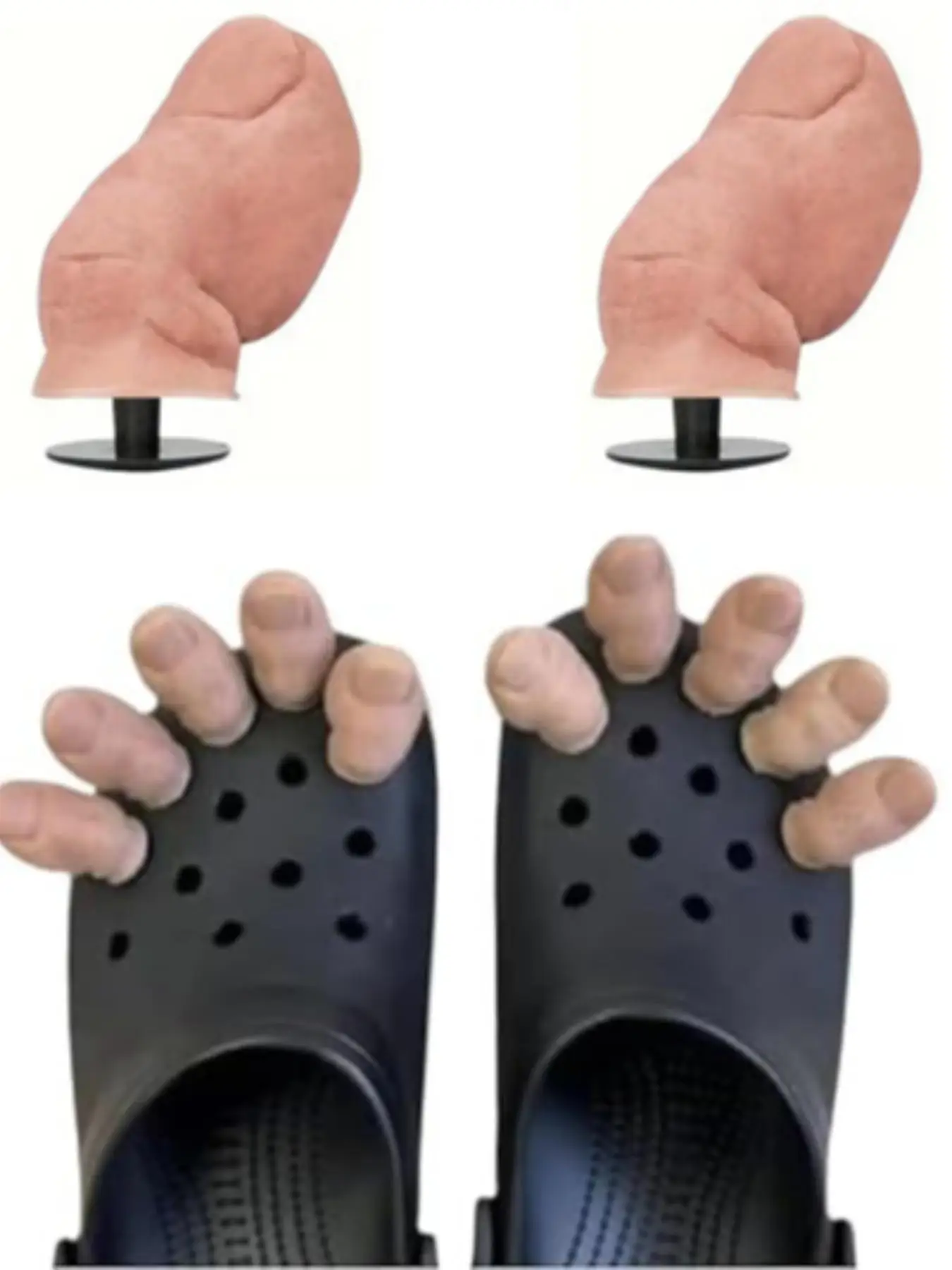 Funny Toe Design Shoe Charms, 2 Counts Big Toe Shaped Charm, Ugly Big Toe Shoes Charm, DIY Unique Rubber Shoe Decoration Charm