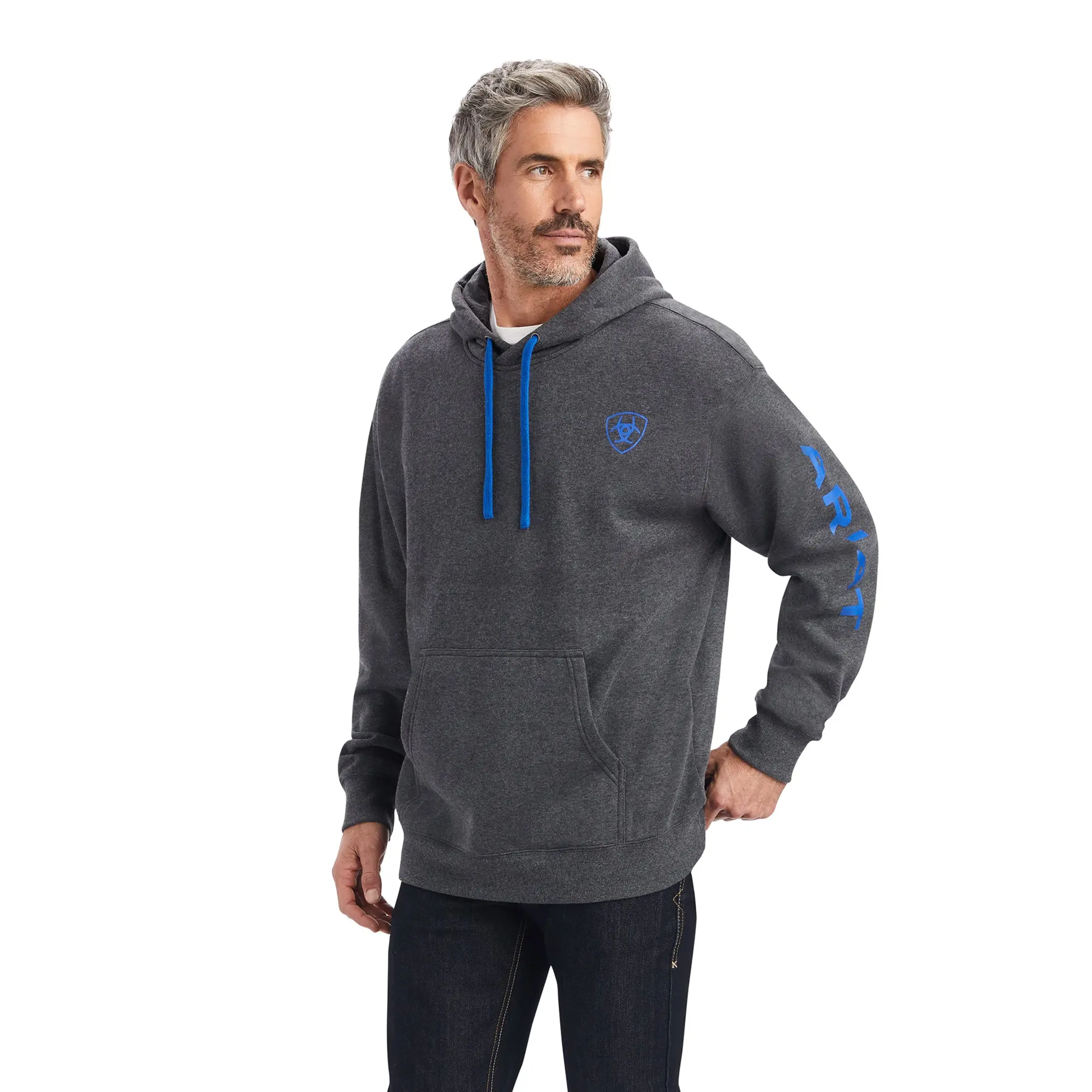 Ariat® Men's Logo Charcoal Heather Hoodie 10040816