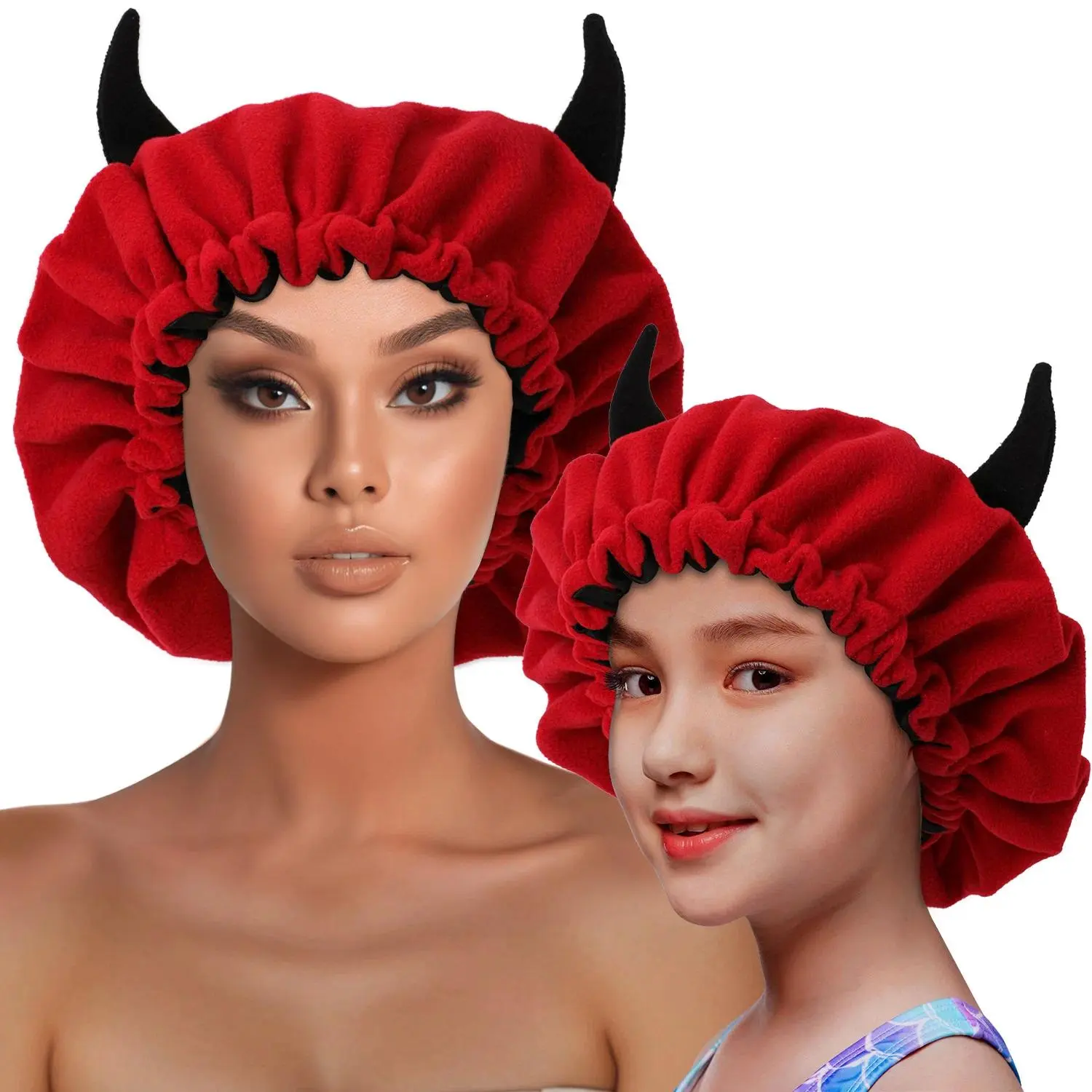 Winter Bonnet's Double Layer Thickening Sleep Cap Polar Fleece Warm Nightcap Big Bonnet Sleeping Cap