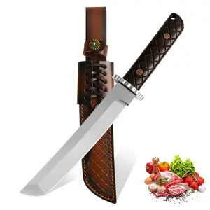 All Purpose Meat Chef Knife, Ergonomic Handle Butcher Knife, Rust Proof Stainless Steel Kitchen Knife for Meat Vegetable Cutting, Household Meat Chopping Knife