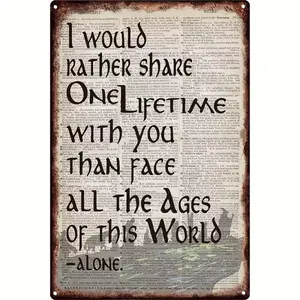 Lord Of The Rings Quote Pattern Vintage Metal Sign, 1 Count Exquisite Metal Wall Art, Wall Decor for Home Living Room Bedroom Study Room