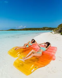 Inflatable Rainbow Water Float - 70 Inch Long Chaise Lounge for Pool