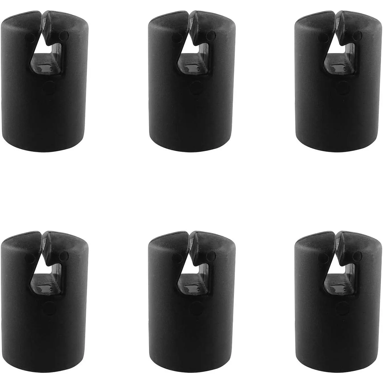 6 count 1.26" Black Trampoline Fiber Protective Cover Trampoline Enclosure Pole Cap for Flat Steel Sheet Top Ring System